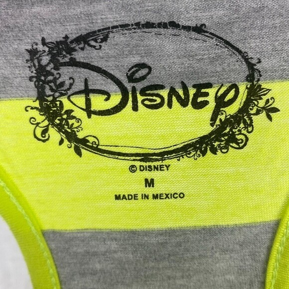 Disney Tank Top Womens Medium Mickey Mouse Gray Green Sleeveless Top Lightweight - Picture 7 of 8
